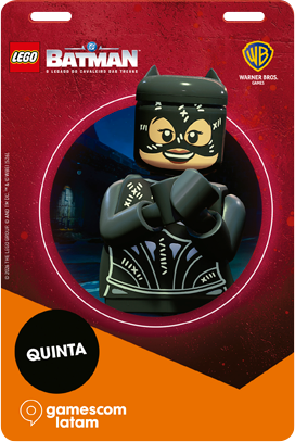 88d7931e-a043-b2f0-88c4-db15221393cb gamescom latam aposta em LEGO Batman e transforma credenciais em item colecionável