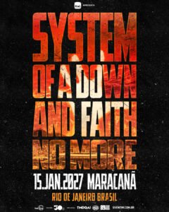 KV-SOAD-FNM-RJ-4x5-1-240x300 System of a Down e Faith No More anunciam show único no Rio